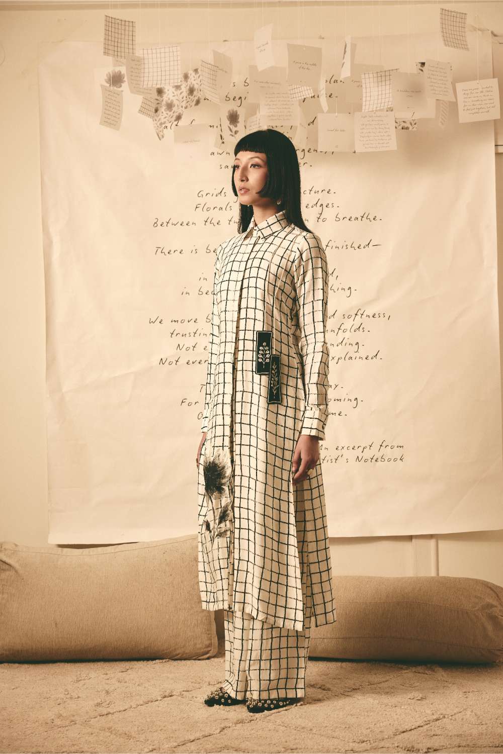 ATBW - AN Bookmark Grid Kurta with Grid Pants