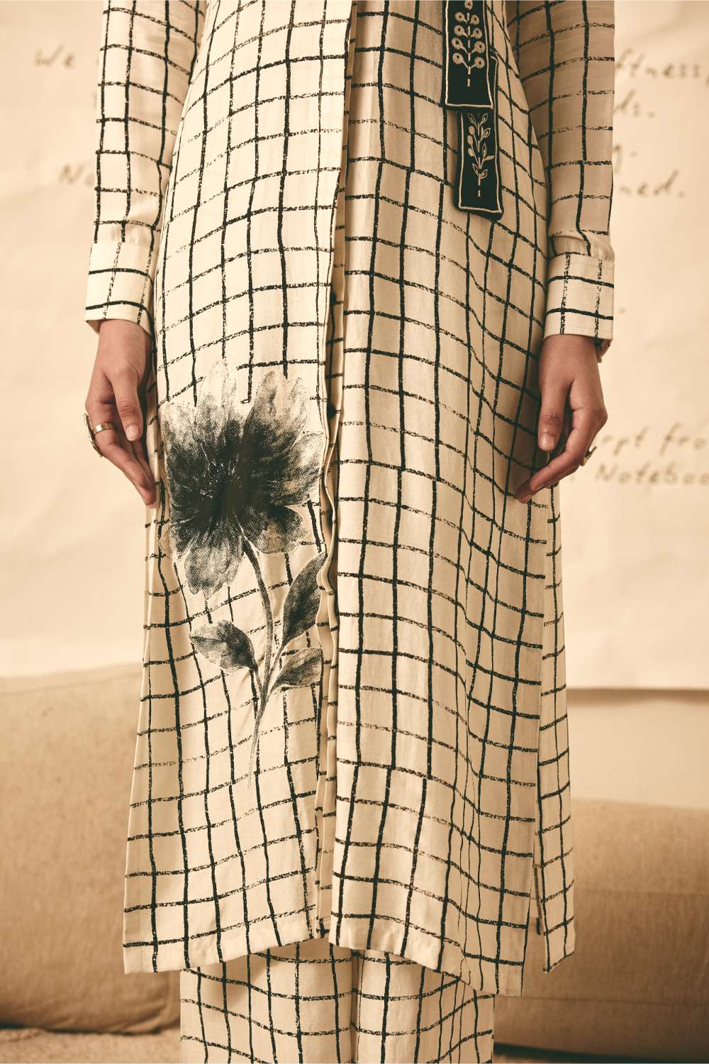 ATBW - AN Bookmark Grid Kurta with Grid Pants