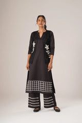 ATBW - TOSOTW Grid Ground Kurta + Pixel Line Pants + Petal Grid Jacket