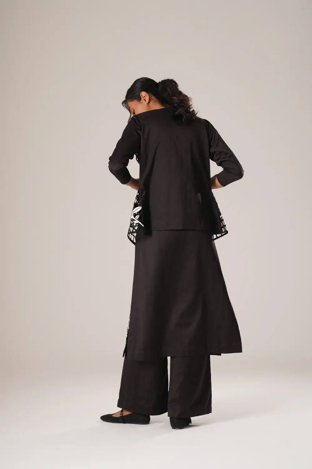 ATBW - TOSOTW Grid Ground Kurta + Pixel Line Pants + Petal Grid Jacket