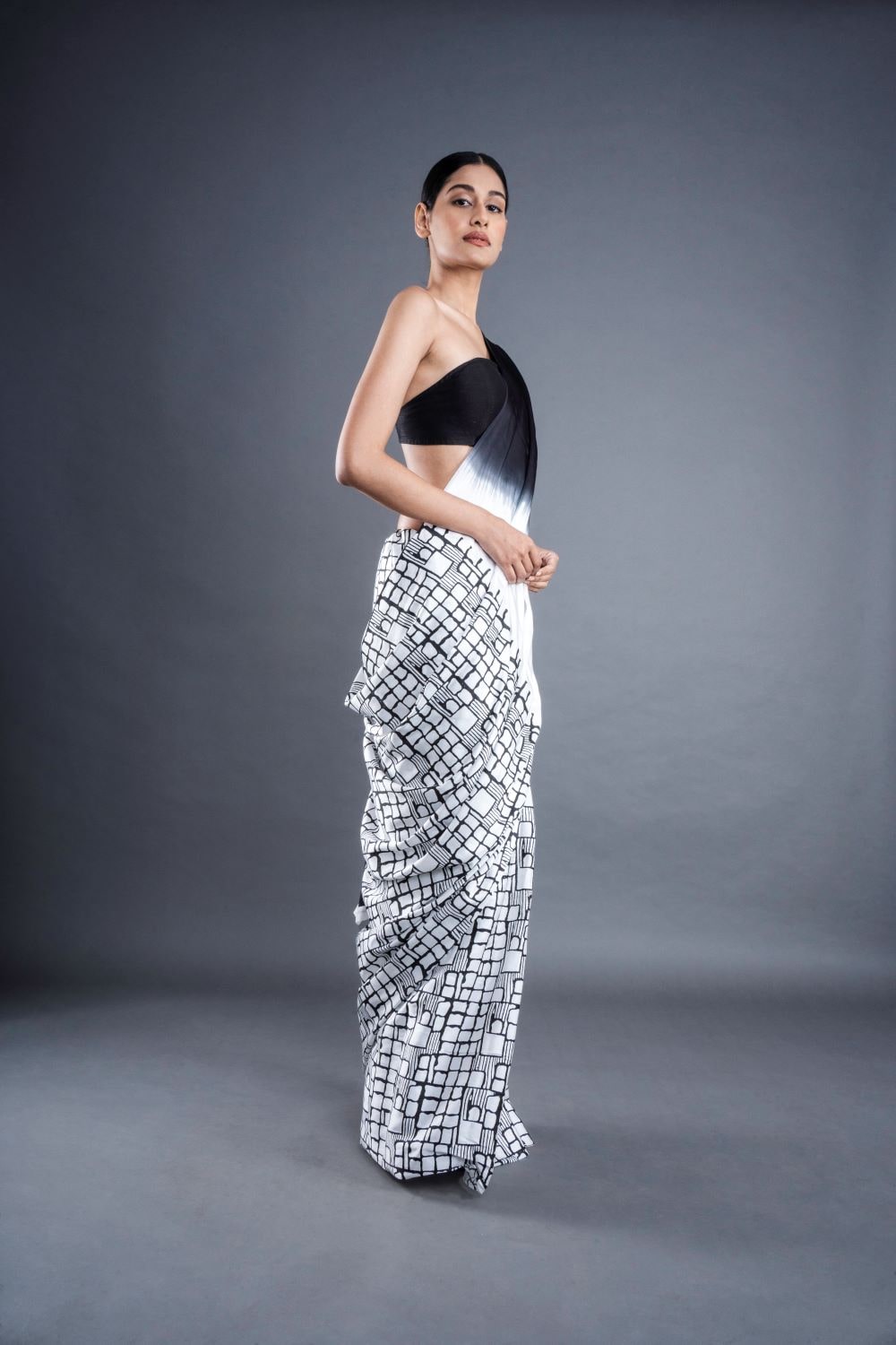 ATBW - Honeycomb Satin Ombre Saree