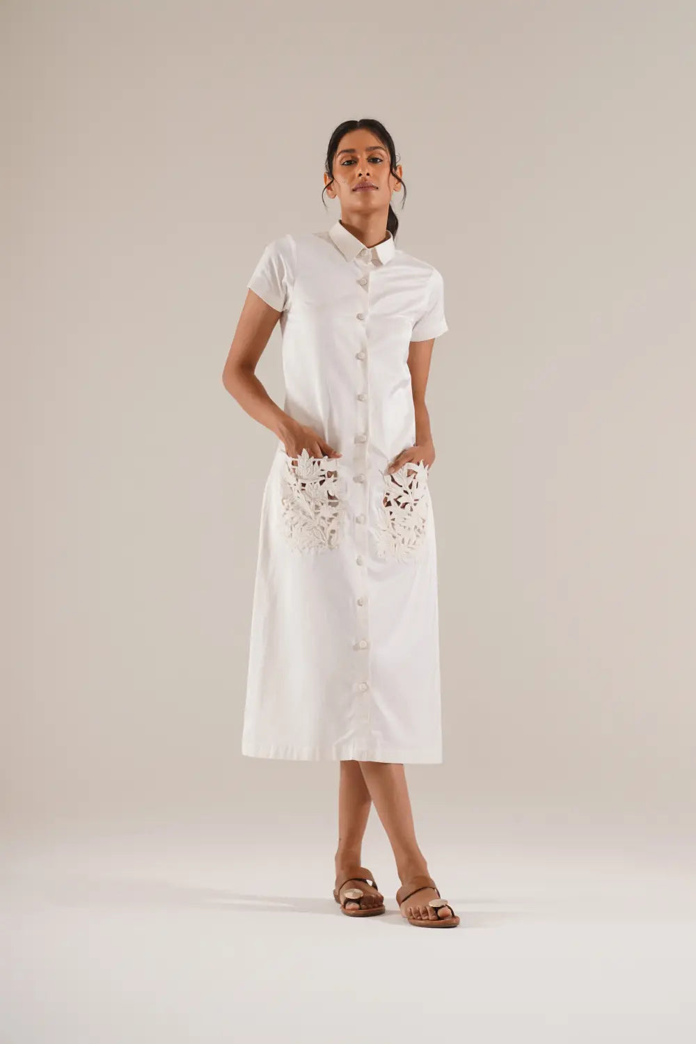 ATBW - TOSOTW Leaf Pockets Shirt Dress