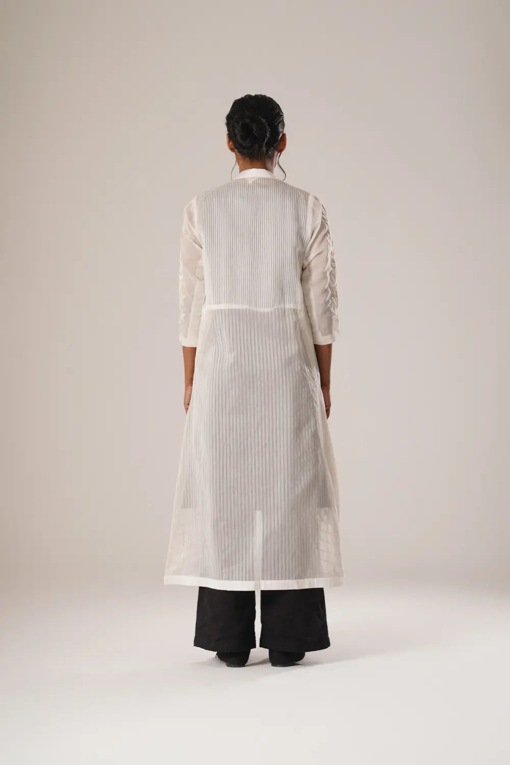 ATBW - TOSOTW Noir Flora Kurta + Noir Trousers + Lattice Light Overlay