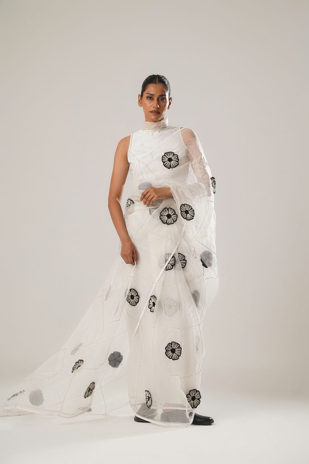 ATBW - MJ White Floral Saree