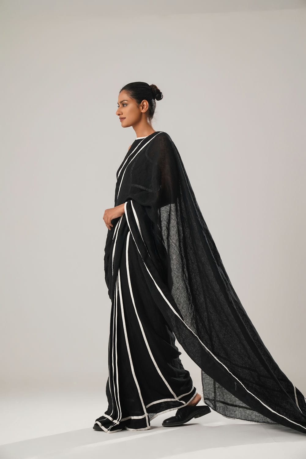ATBW - Vintage Stripes Saree (Black)