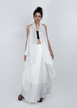 ATBW - White Zipper Saree