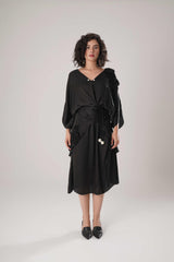 ATBW - FLOW Black Kaftan Tie Up Dress