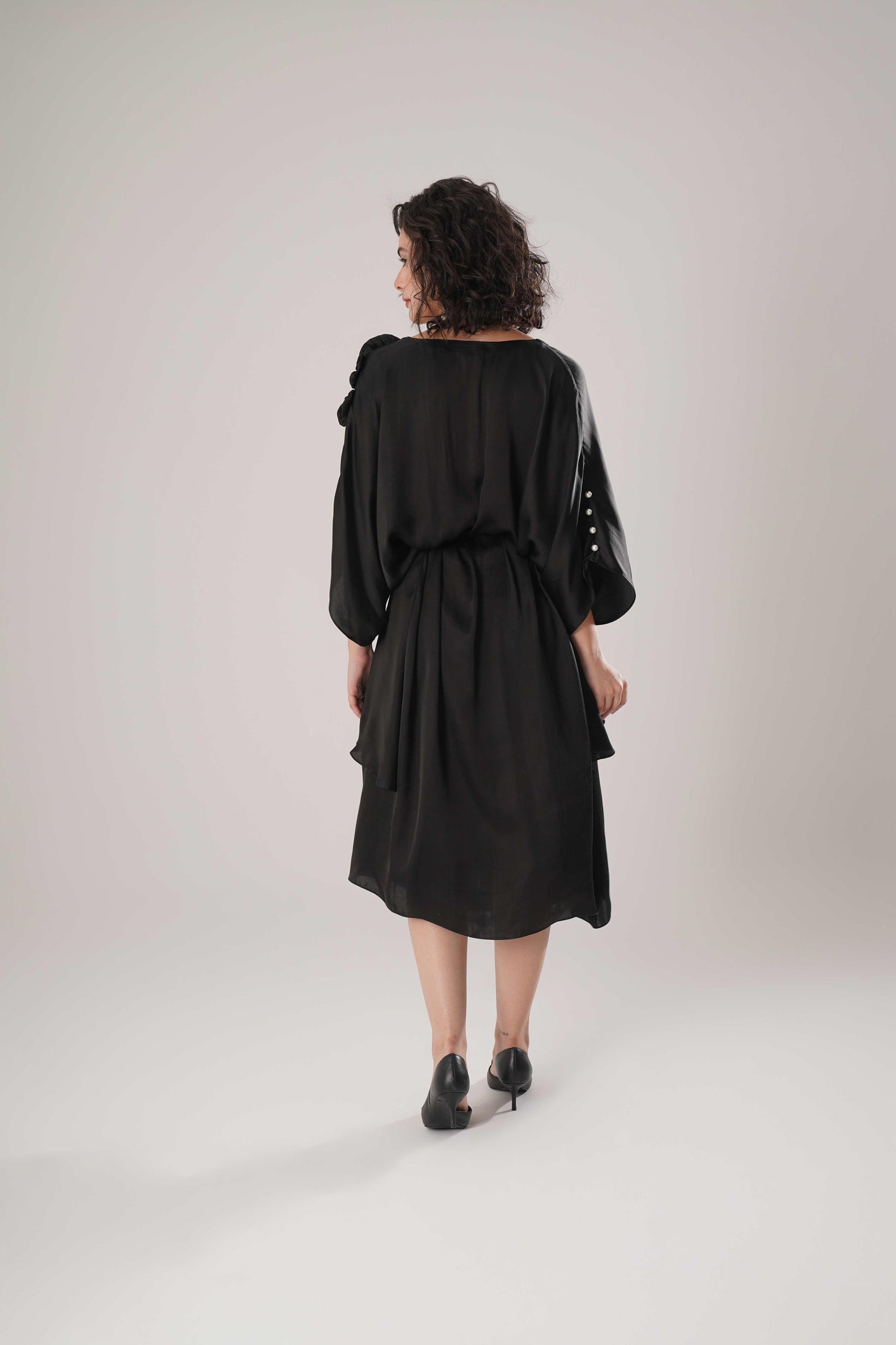 ATBW - FLOW Black Kaftan Tie Up Dress