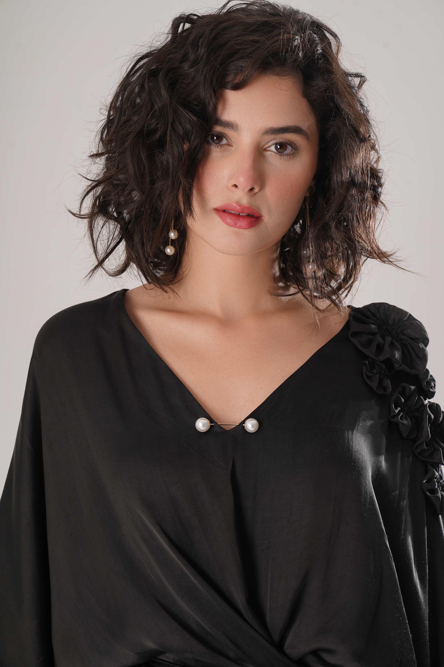 ATBW - FLOW Black Kaftan Tie Up Dress