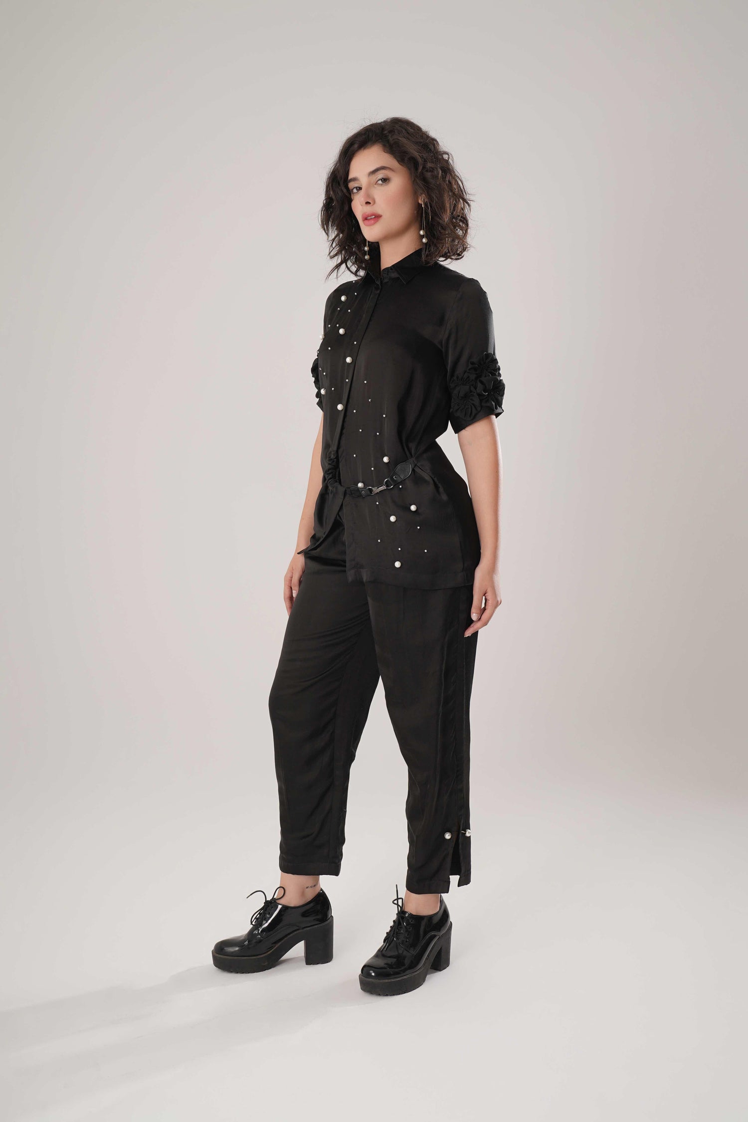 ATBW - FLOW Black Buckle Wrap Shirt