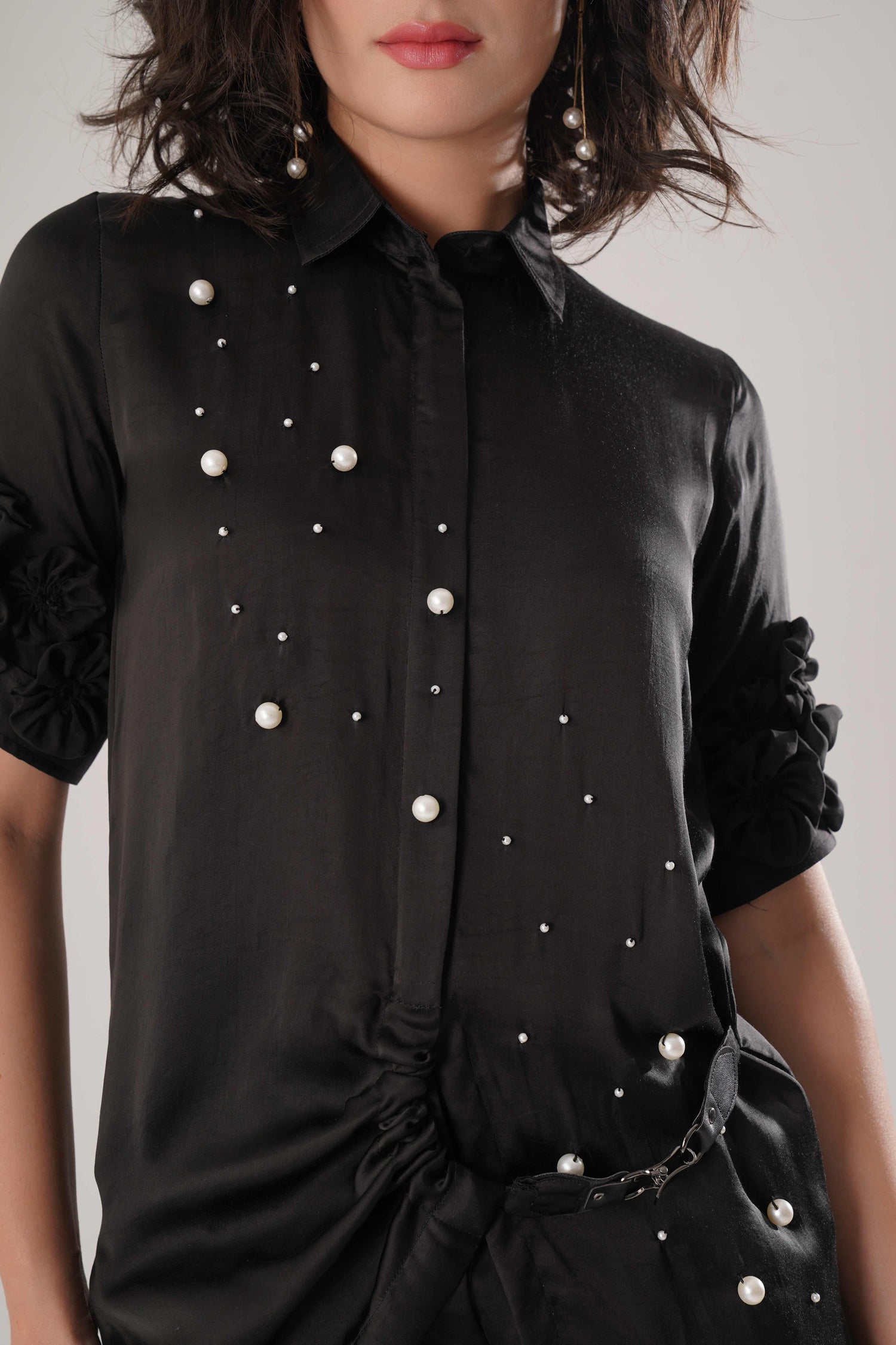 ATBW - FLOW Black Buckle Wrap Shirt
