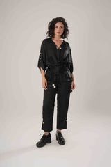 ATBW - FLOW Black Kaftan Tie Up Top