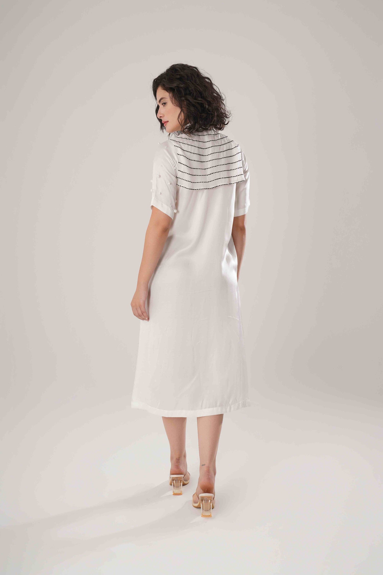 ATBW - FLOW White Buckle Wrap Dress