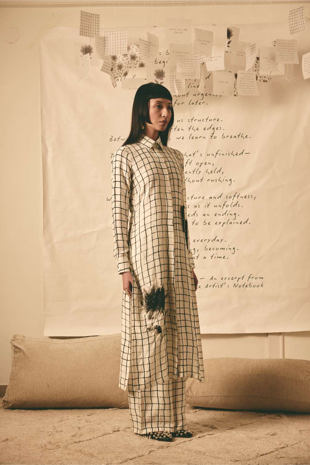 ATBW - AN Bookmark Grid Kurta with Grid Pants