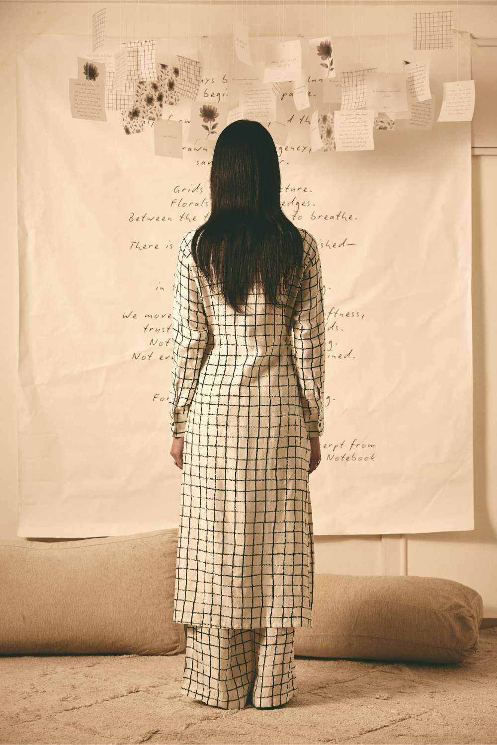 ATBW - AN Bookmark Grid Kurta with Grid Pants