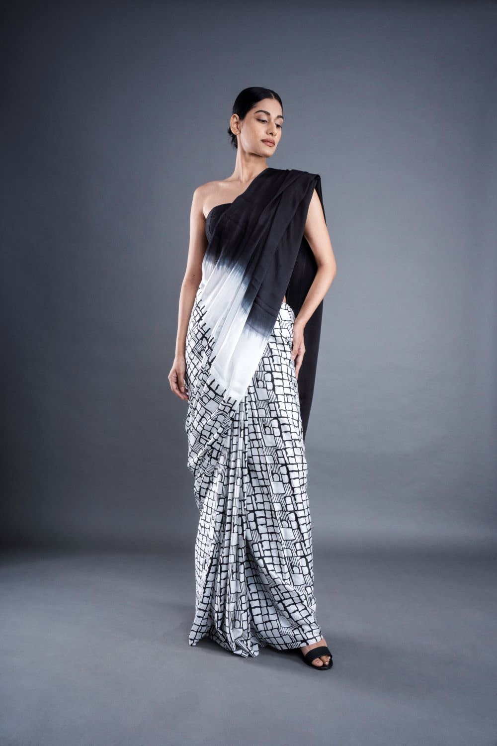 ATBW - Honeycomb Satin Ombre Saree