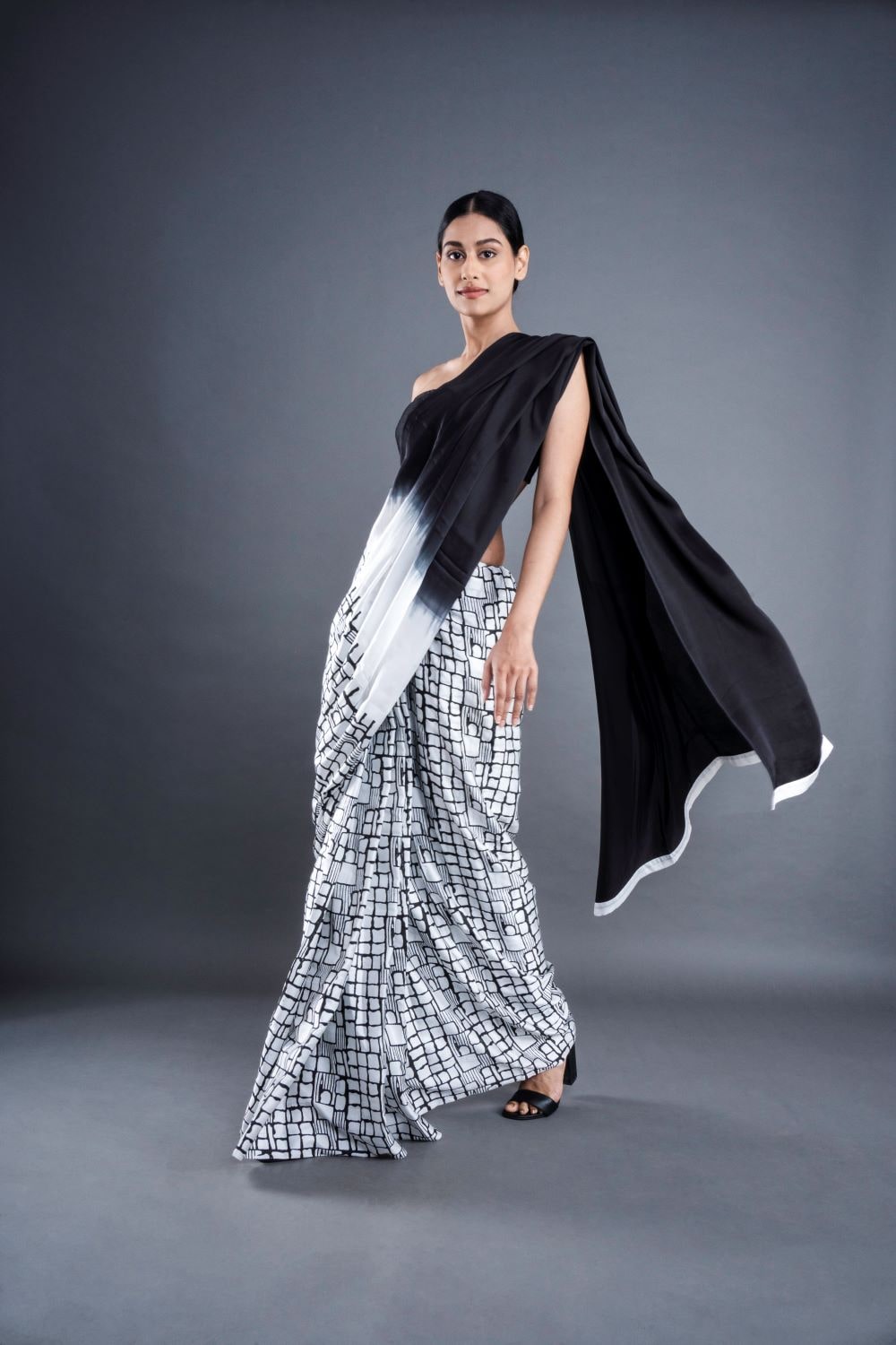 ATBW - Honeycomb Satin Ombre Saree