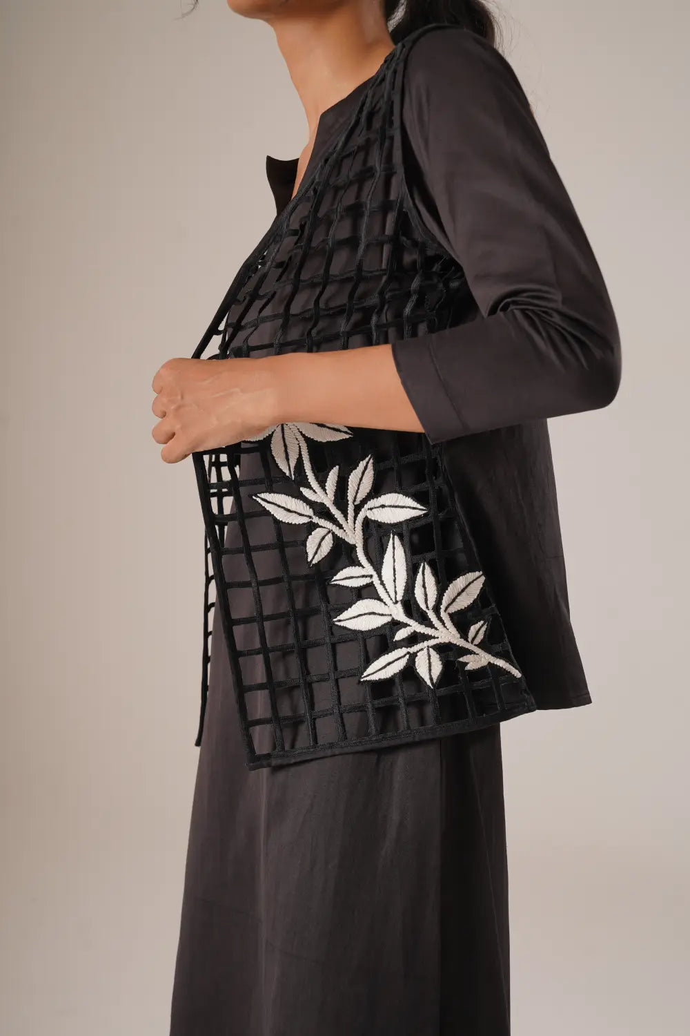 ATBW - TOSOTW Grid Ground Kurta + Pixel Line Pants + Petal Grid Jacket