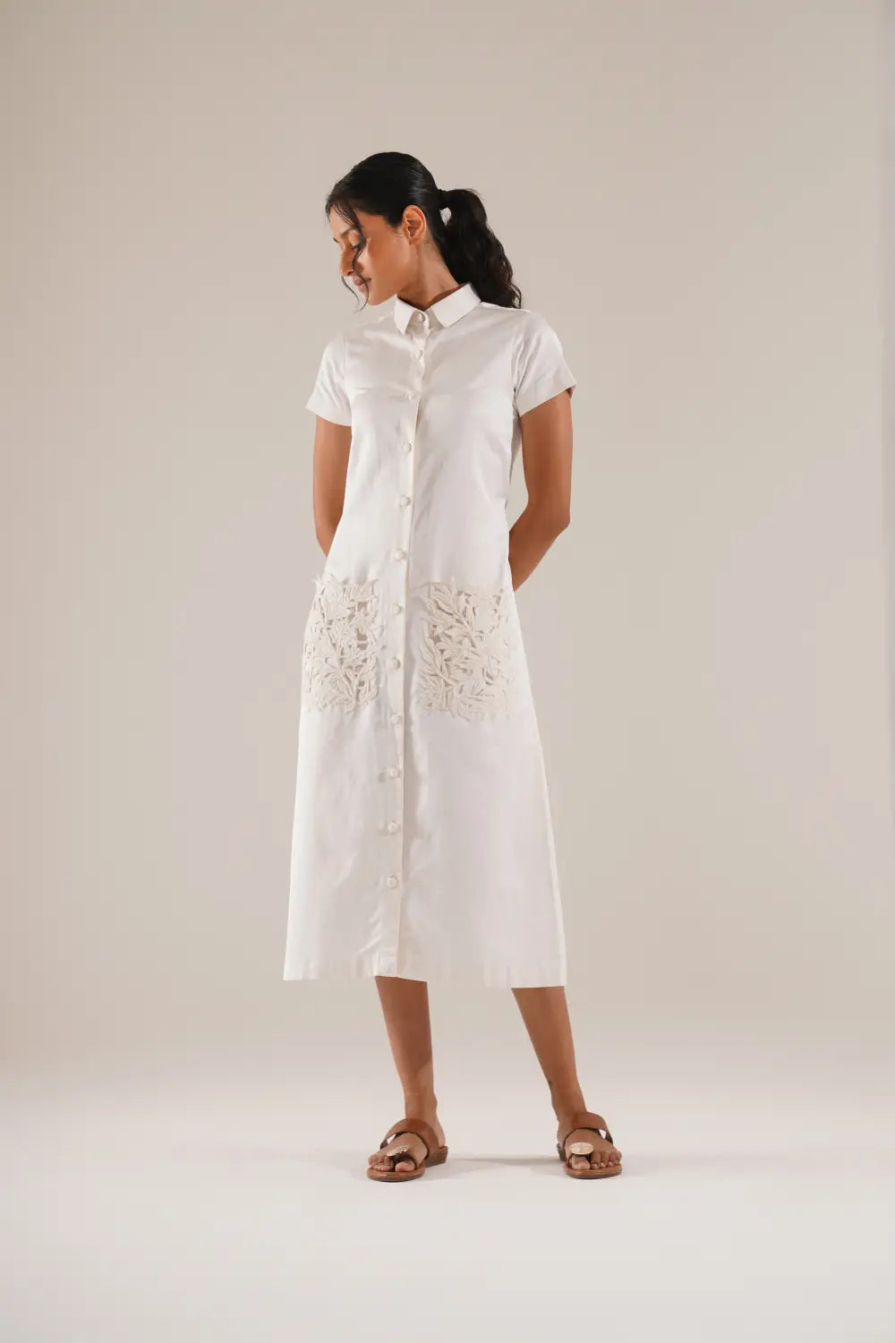 ATBW - TOSOTW Leaf Pockets Shirt Dress