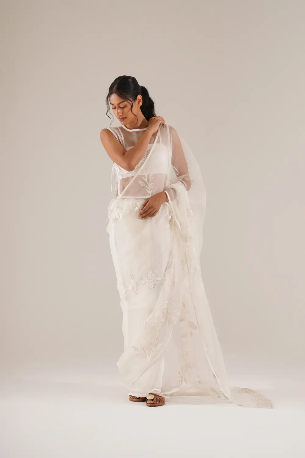 ATBW - TOSOTW Ivory Echo Saree Set