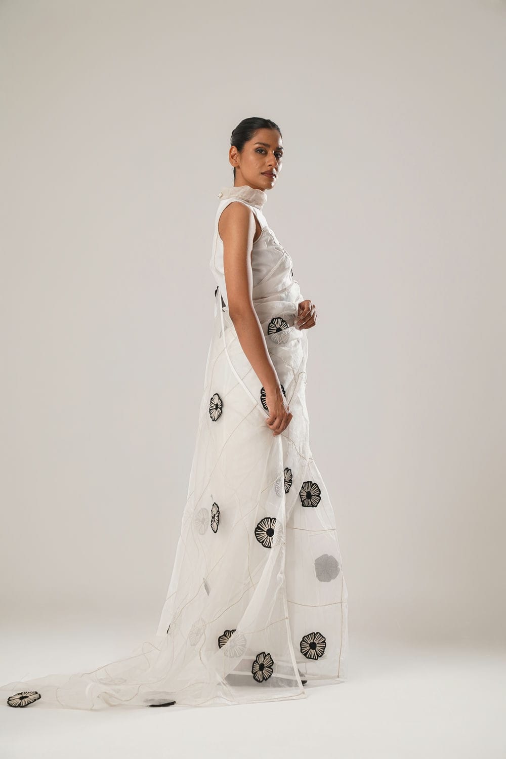 ATBW - MJ White Floral Saree