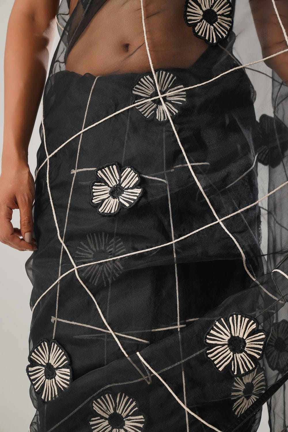 ATBW - MJ Black Floral Saree