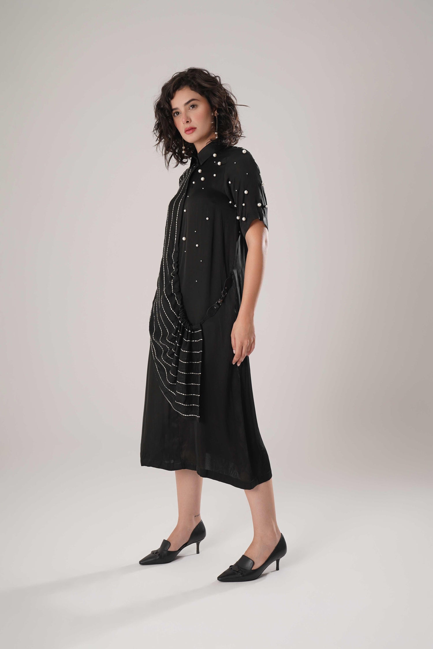 ATBW - FLOW Black Buckle Wrap Dress