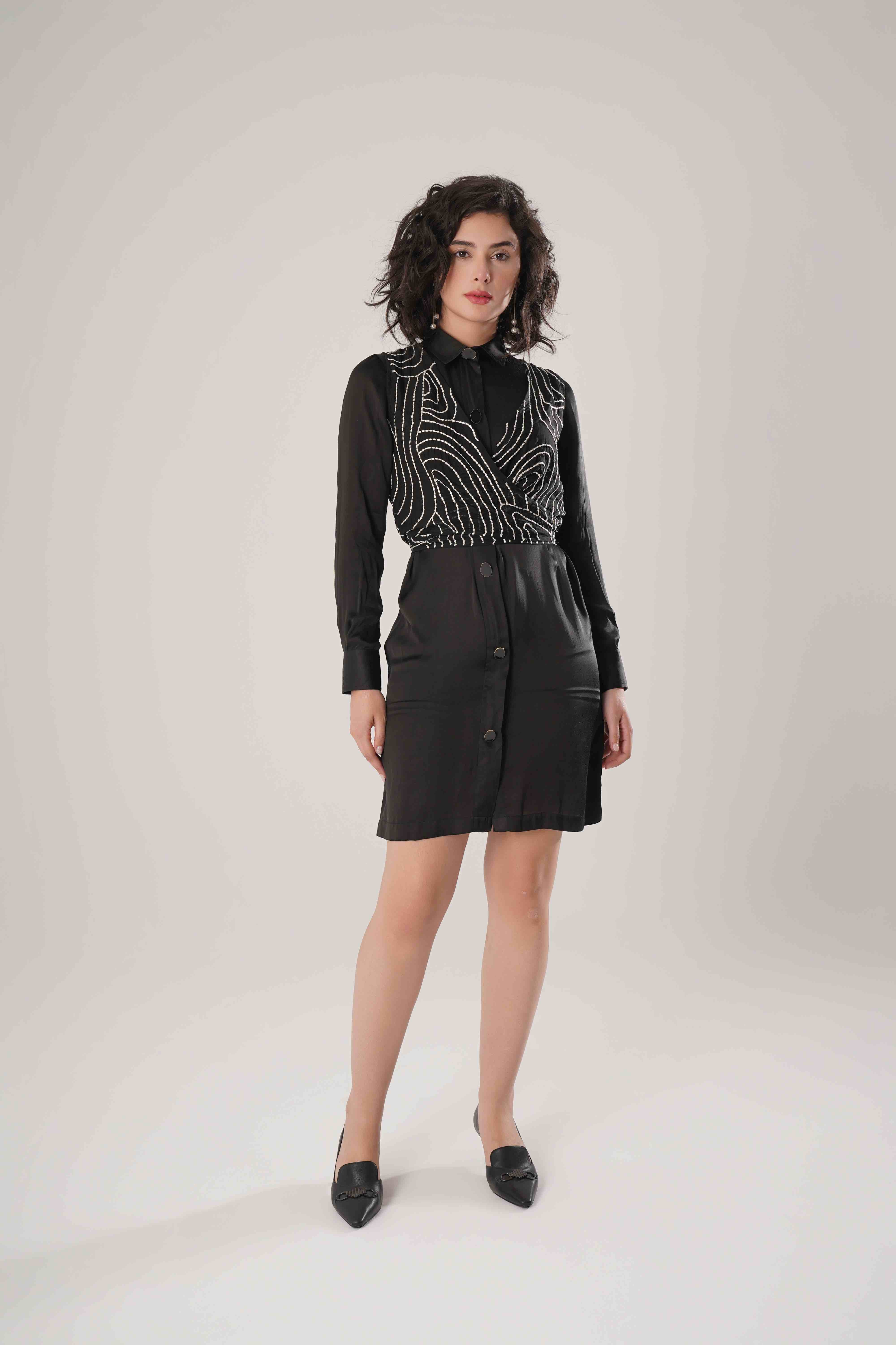 ATBW - FLOW Black Long Shirt Set