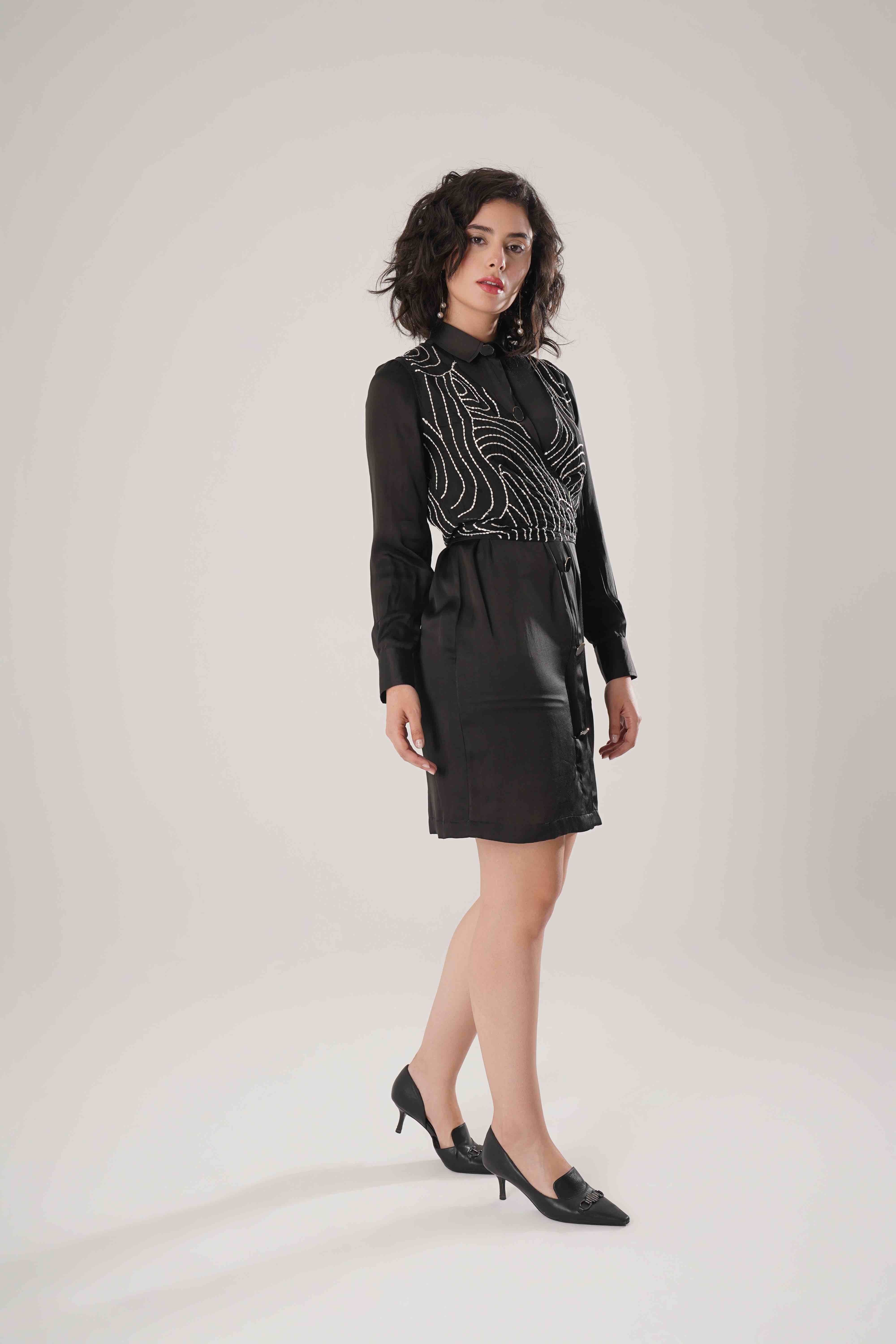 ATBW - FLOW Black Long Shirt Set