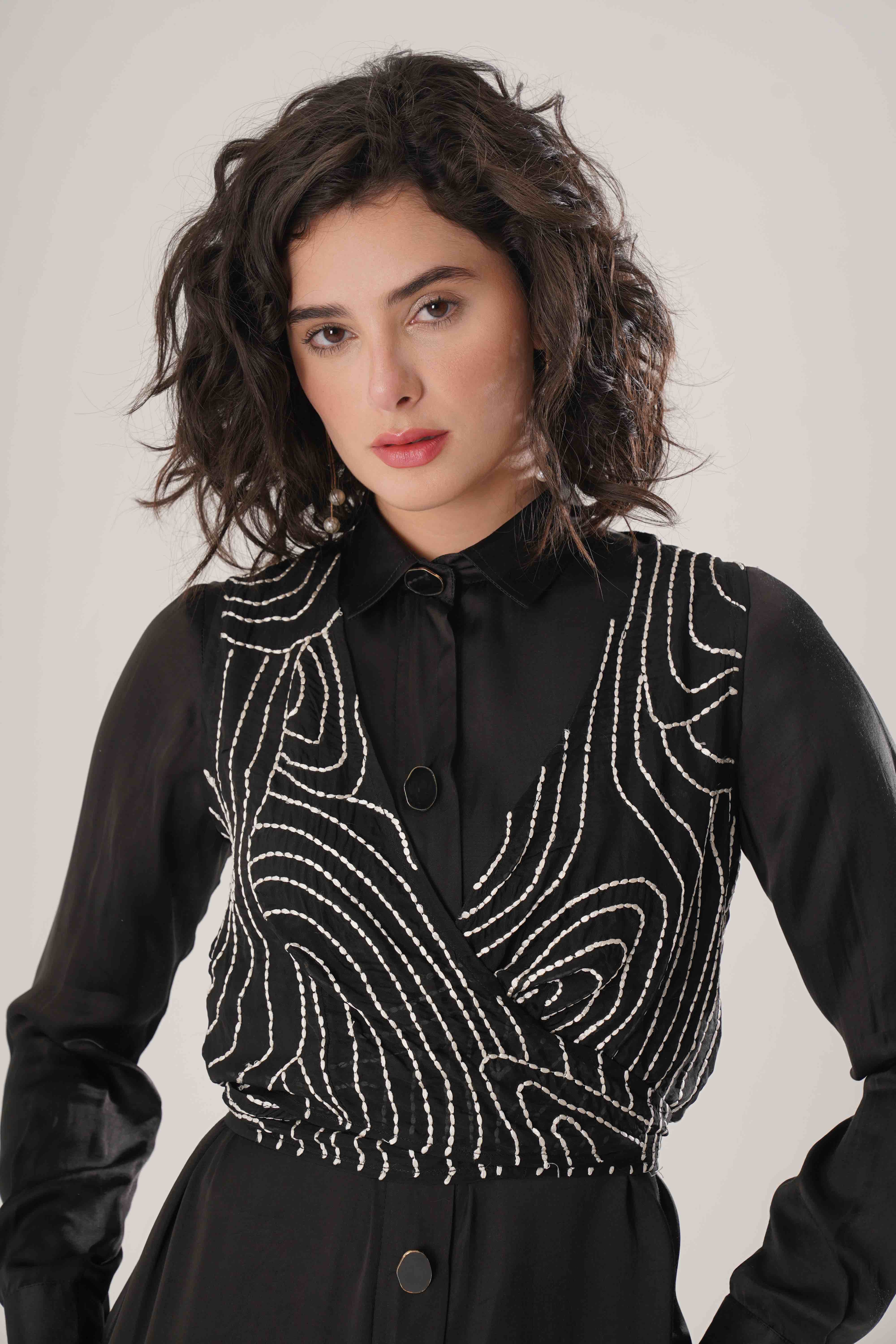 ATBW - FLOW Black Long Shirt Set