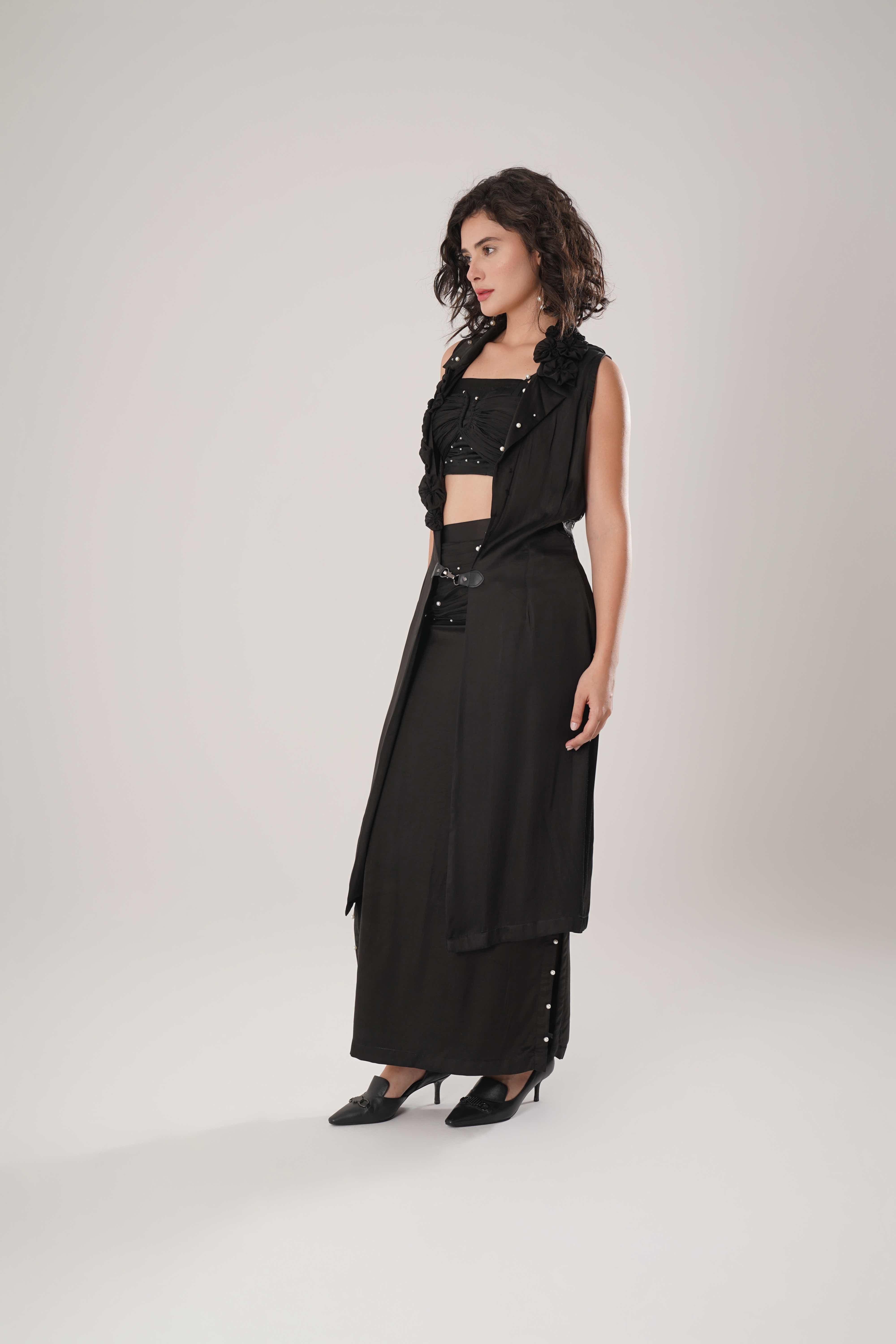 ATBW - FLOW Black Trench + Long Skirt + Black Bustier