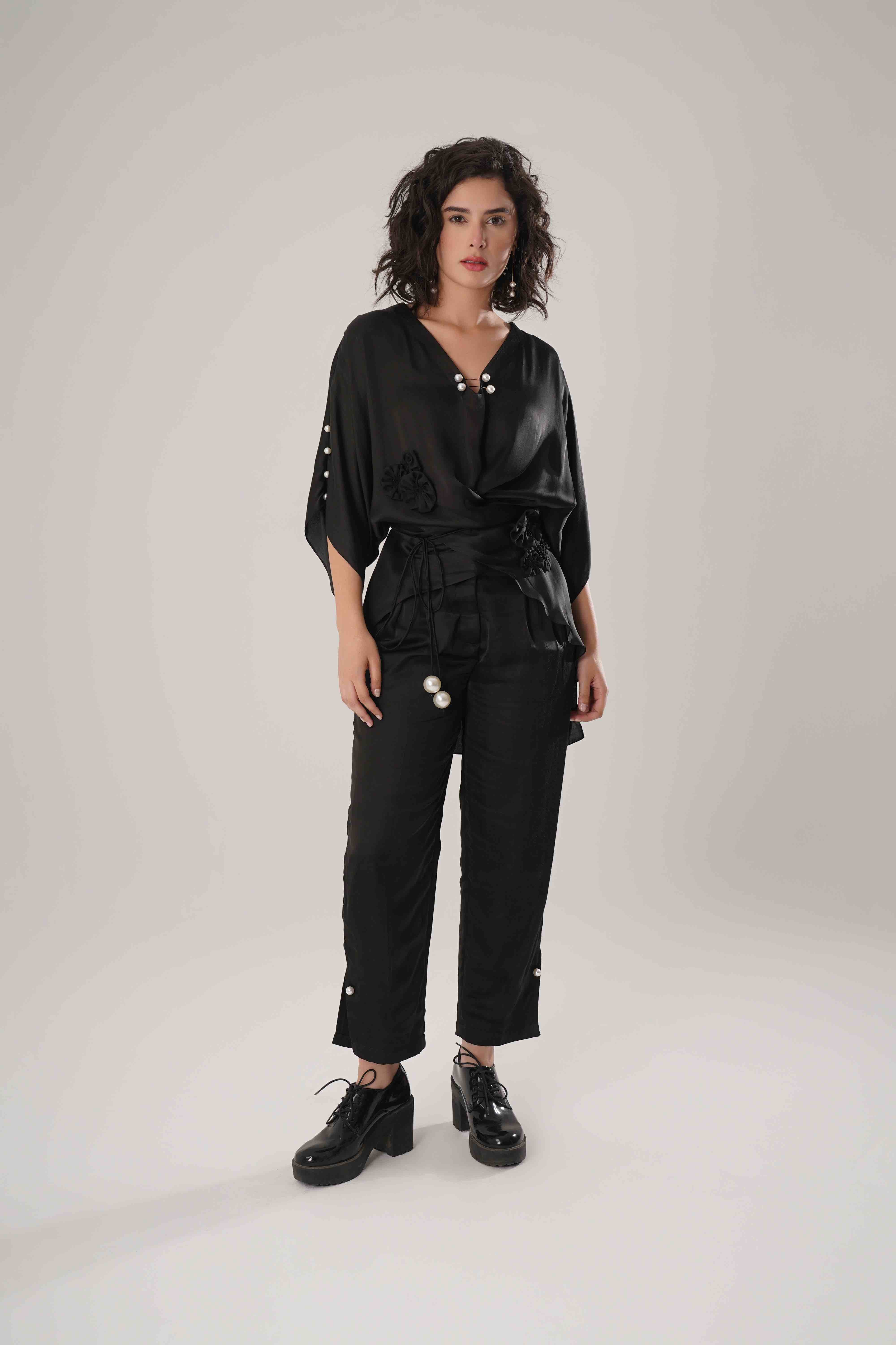 ATBW - FLOW Black Kaftan Tie Up Set