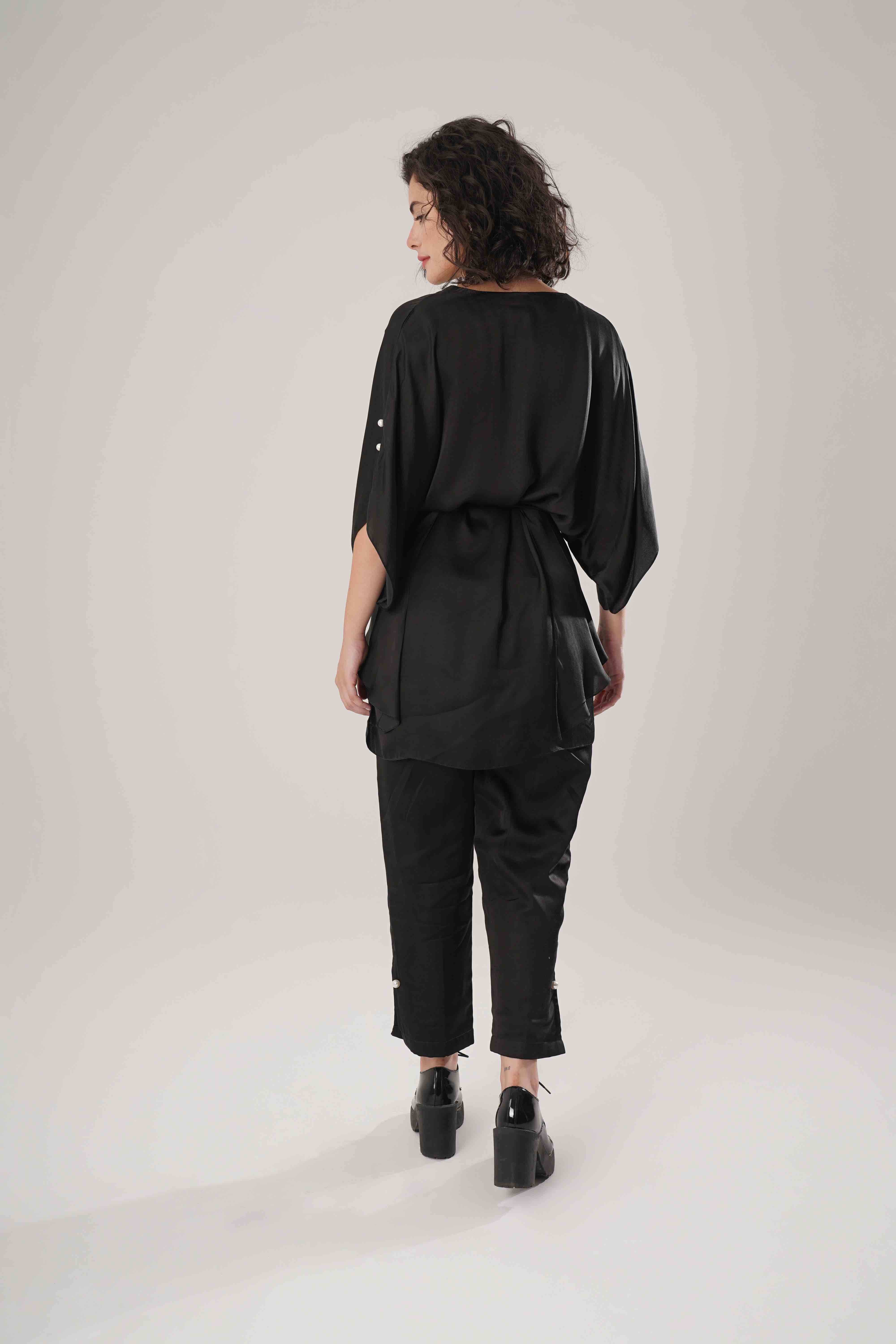 ATBW - FLOW Black Kaftan Tie Up Set