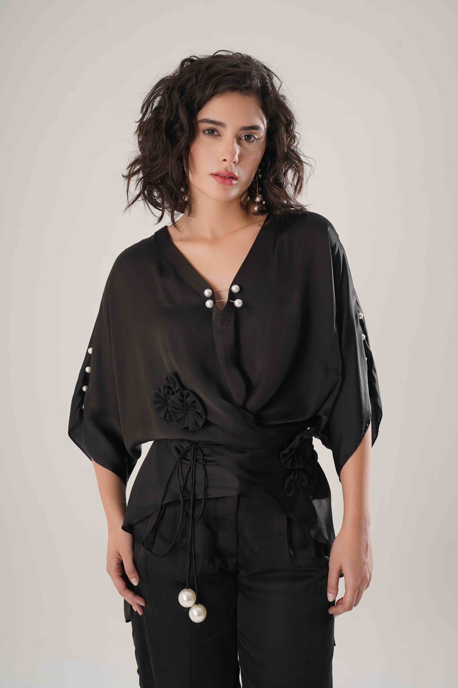 ATBW - FLOW Black Kaftan Tie Up Set