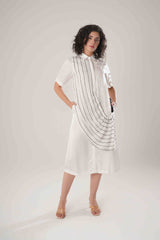 ATBW - FLOW White Buckle Wrap Dress
