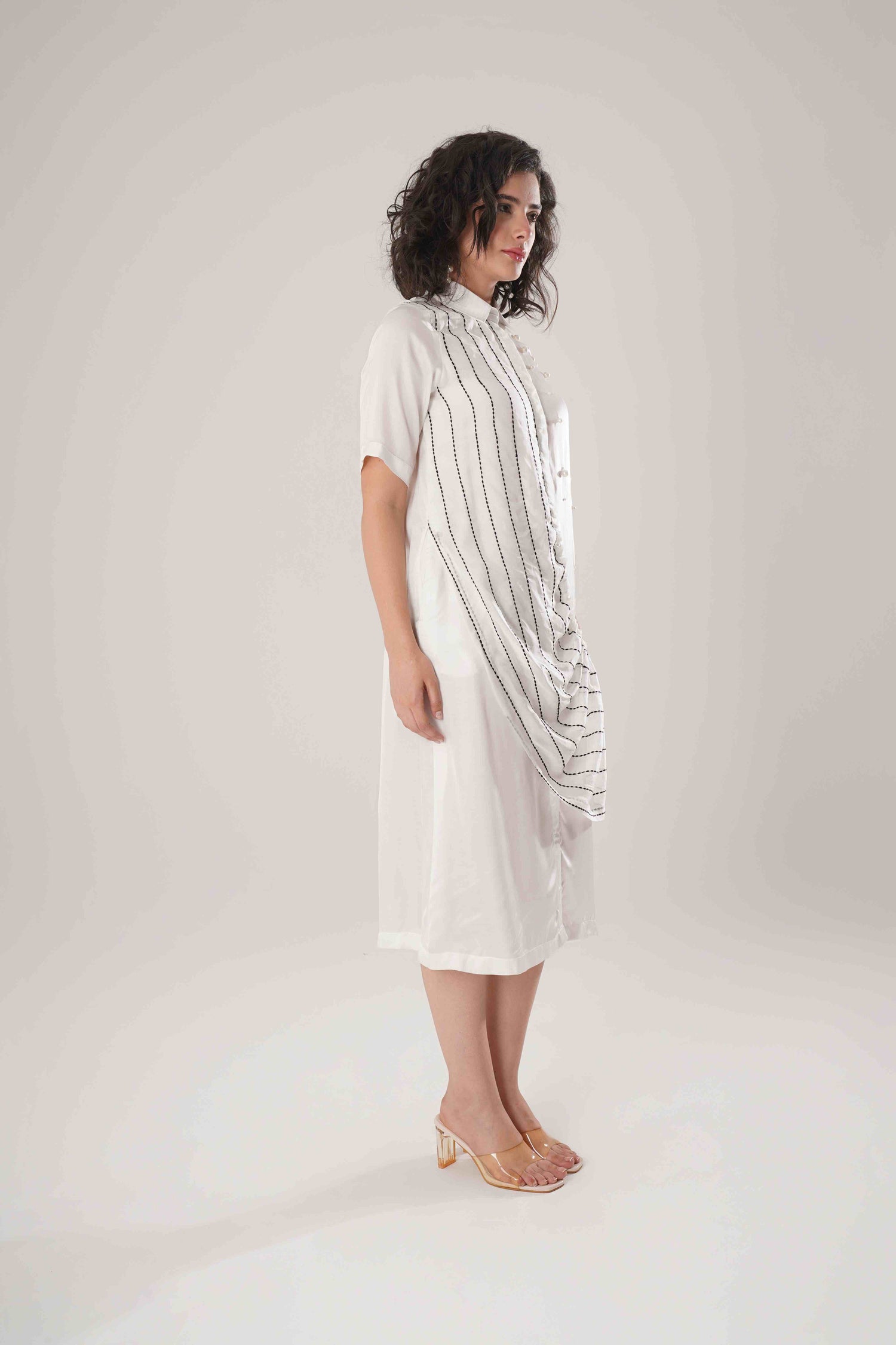 ATBW - FLOW White Buckle Wrap Dress