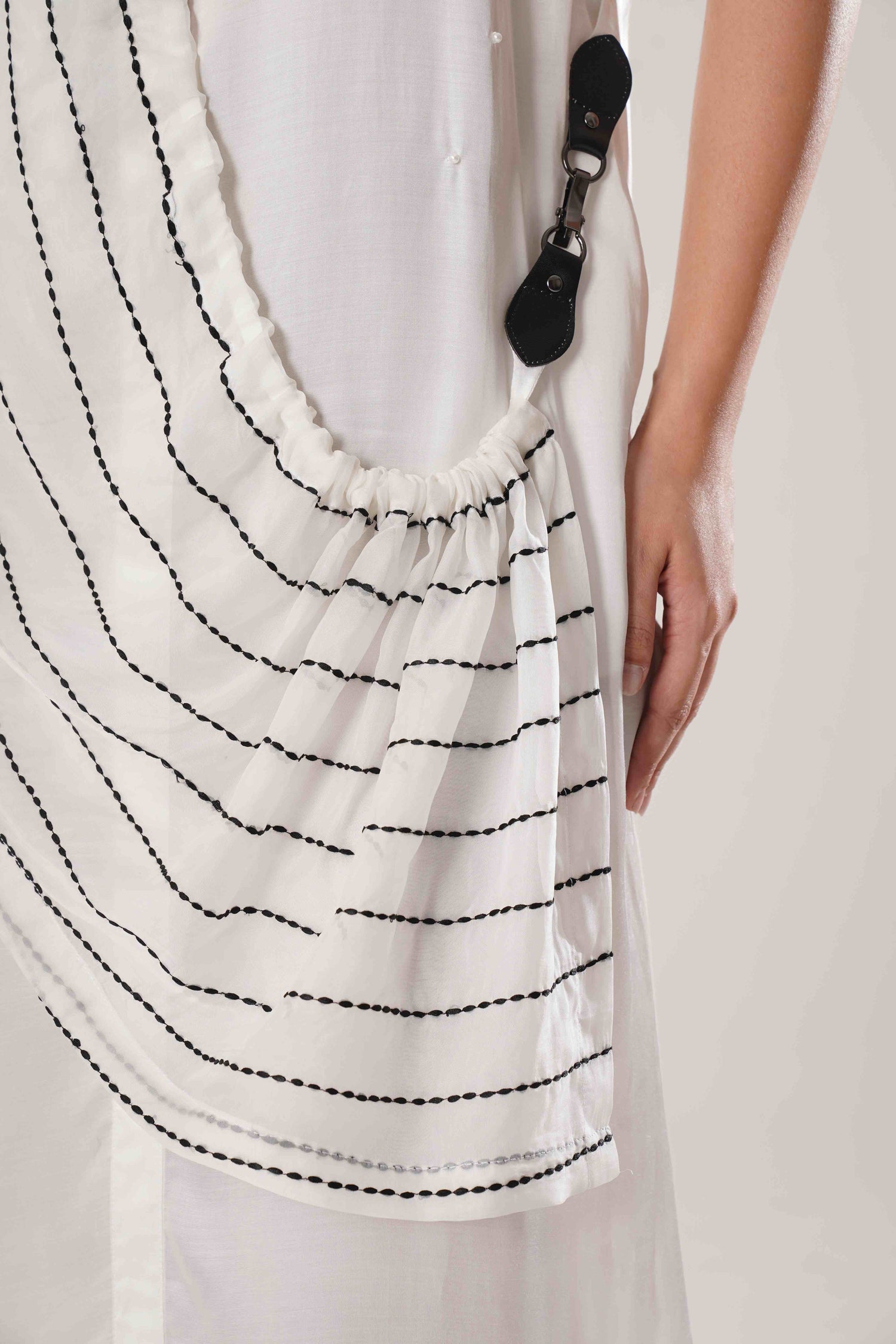 ATBW - FLOW White Buckle Wrap Dress