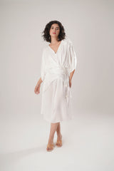 ATBW - FLOW White Kaftan Tie Up Dress