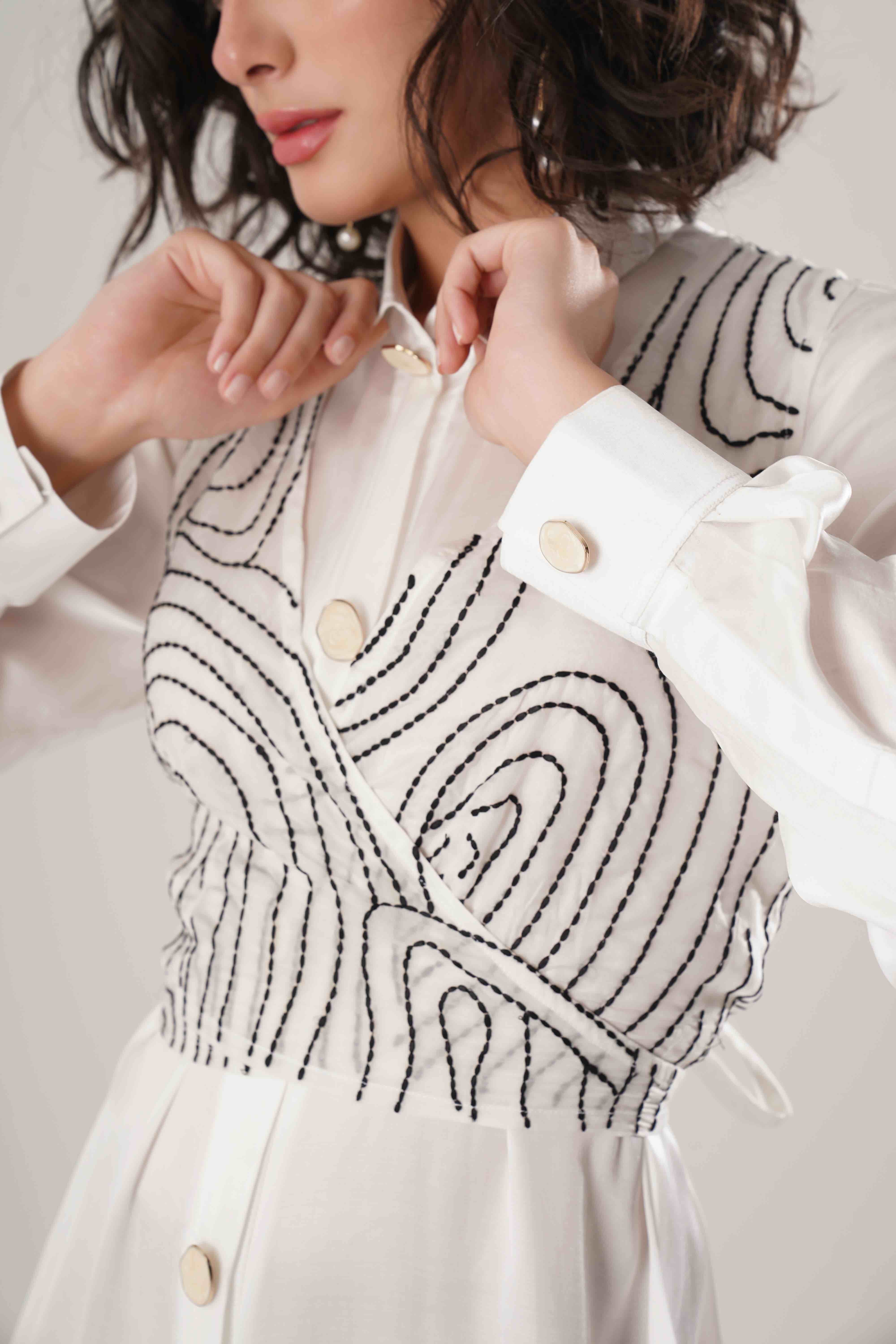 ATBW - FLOW White Long Shirt Set