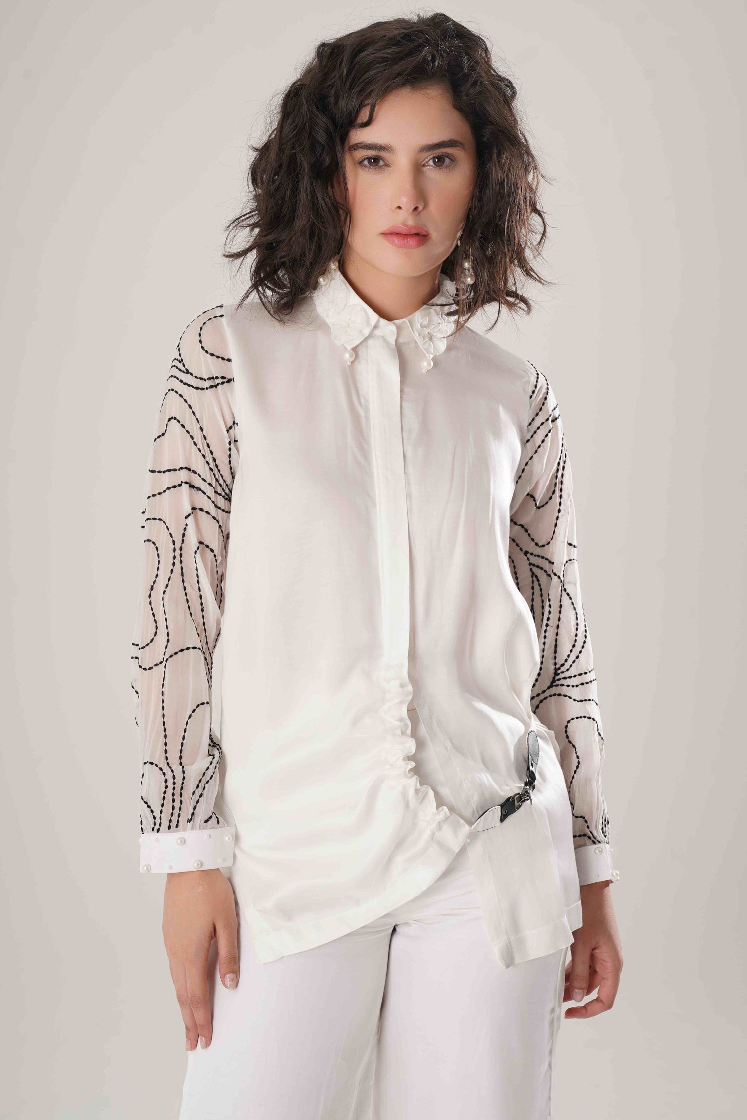ATBW - FLOW White Buckle Wrap Shirt