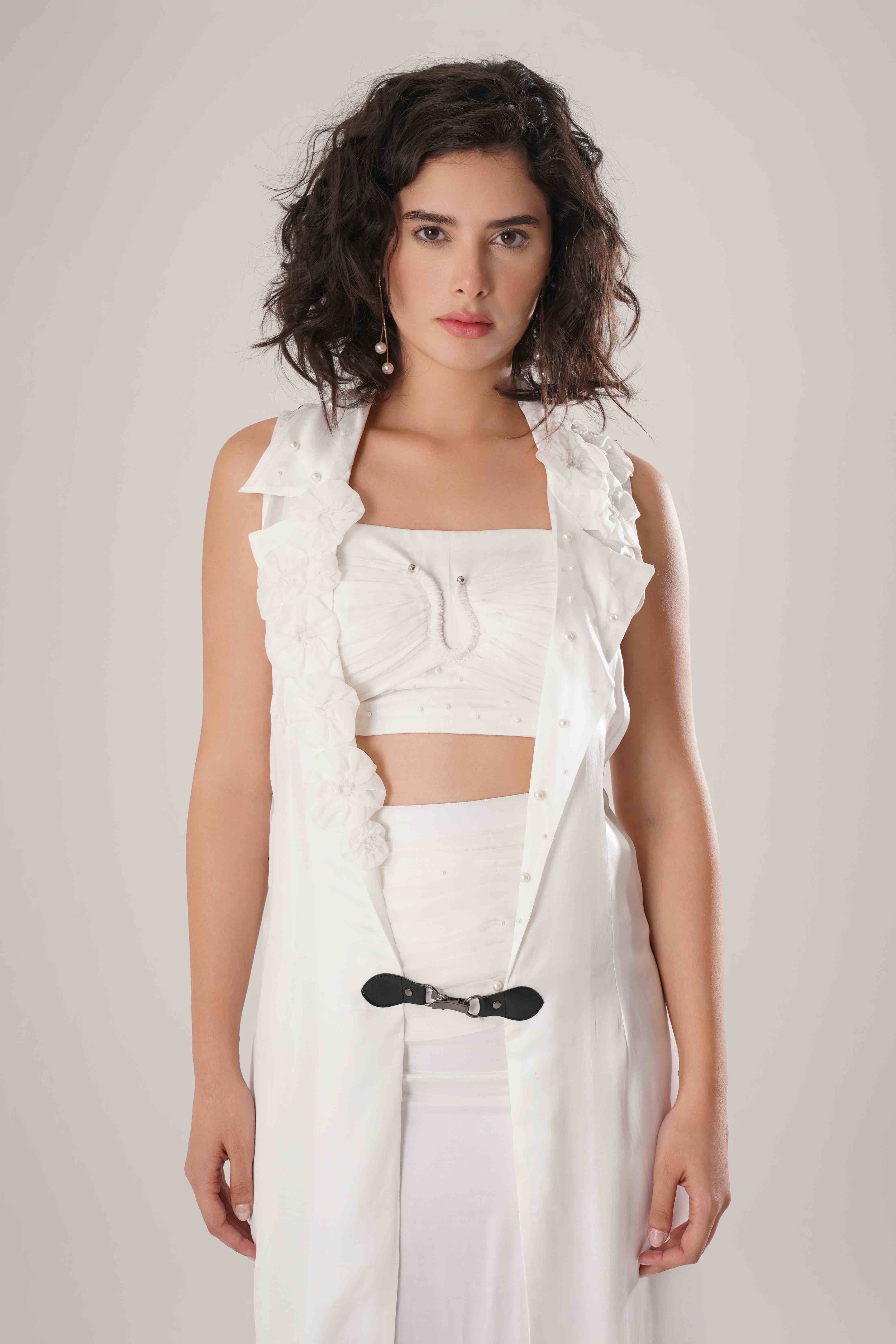 ATBW - FLOW White Trench + Long Skirt + White Bustier