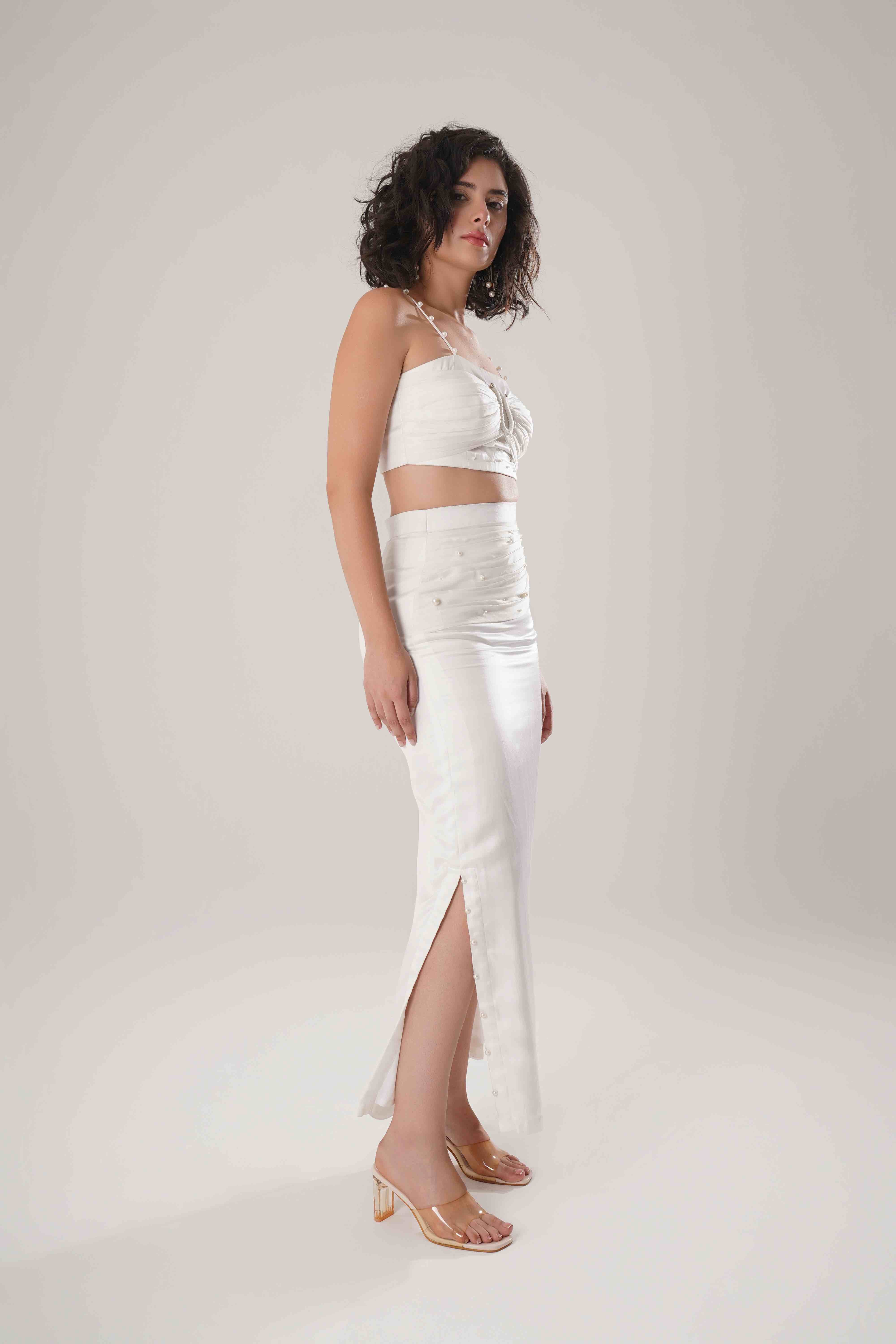 ATBW - FLOW White Trench + Long Skirt + White Bustier