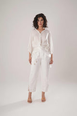 ATBW - FLOW White Kaftan Tie Up Set