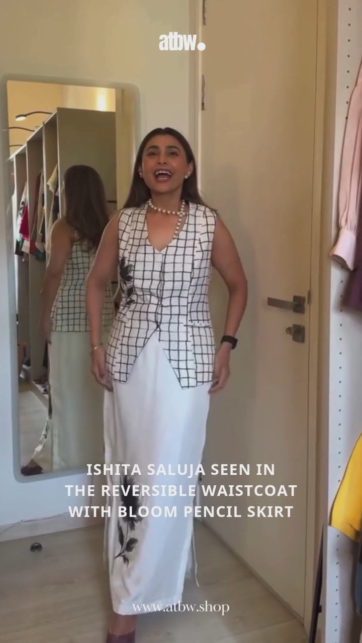 ATBW - AN Reversible Waistcoat with Bloom Pencil Skirt